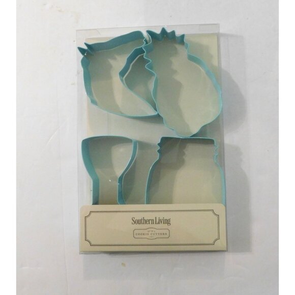 Southern Living Cookie Cutter Set Stainless Steel Horse Pineapple Bowtie Jar NEW - Picture 4 of 5